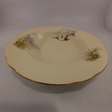 Alfred Meakin soup bowl Flight duck bird countryside white blue vintage