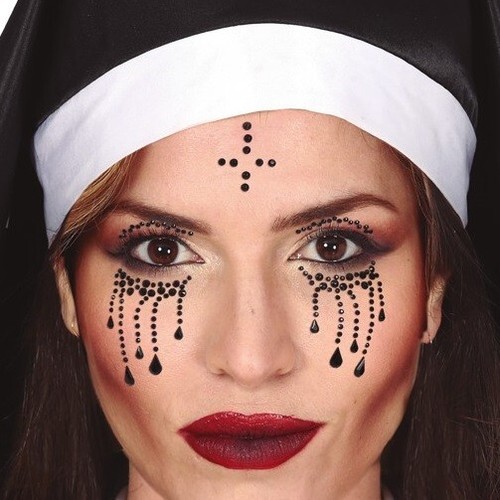 Halloween adhesive face gems - halloween,