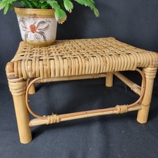 Vintage Bamboo Cane Rattan Small Stool Plant Stand Interior Design