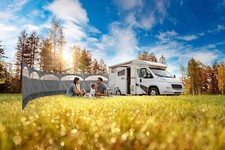 Camping Windbreaker Grey Lightweight Wind Break Screen 5 Panel Blocker Garden...