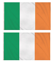 2 x Ireland Tri Colour Flags 5ft x 3ft Irish St Patricks Day Rugby Decorations