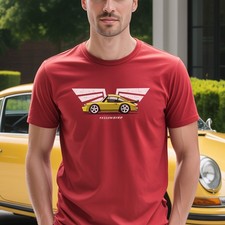 Yellow Bird 911 Turbo T-Shirt, Classic Air Cooled Car Flat 6 Boxer Motor Fan