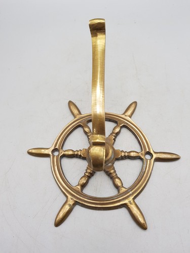 Vintage brass ships wheel - brass,