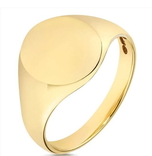 Gold signet ring 10mm - gold,