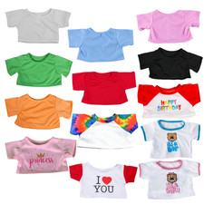 TEDDY BEAR CLOTHES T-SHIRT red blue birthday pink - 16"/40cm BUILD a TEDDY BEAR