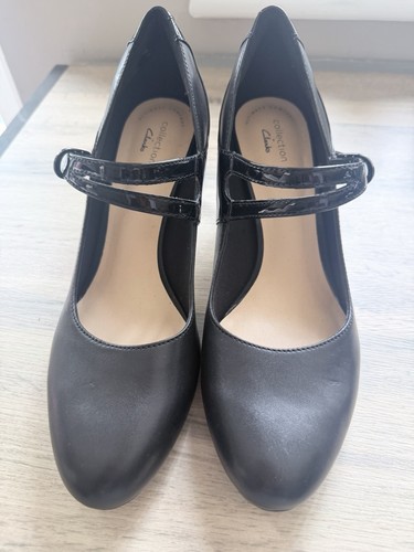 Clarks black leather patent - black, leather/patent