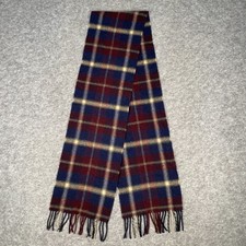 Barbour Wool Scarf Unisex Multi Coloured Checked Made in UK VGC