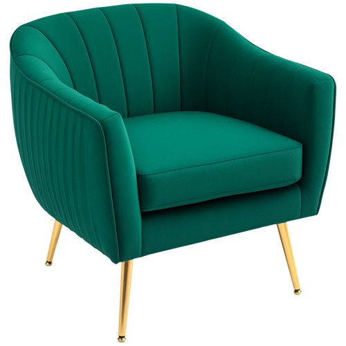 Homcom velvet shell chair - homcom,