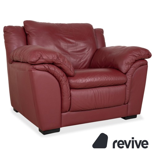 Natuzzi leather armchair red - leather,