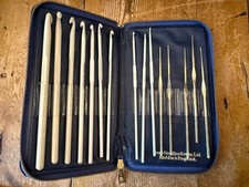 Vintage Aero Needles Group Crochet Needle Set In Case 1 Missing