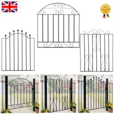 3ft Heavy Duty Metal Garden Gate Door Wrought Iron Pedestrian Gates w/ Fittings