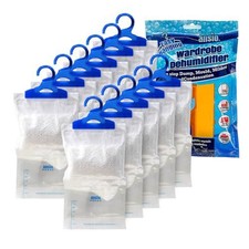Wardrobe Dehumidifier Hanging Bags Automatic Moisture Absorbers Portable 12 Pack