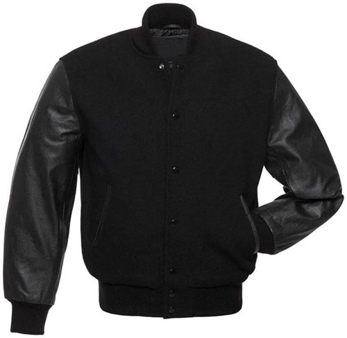 Solid black varsity - black,