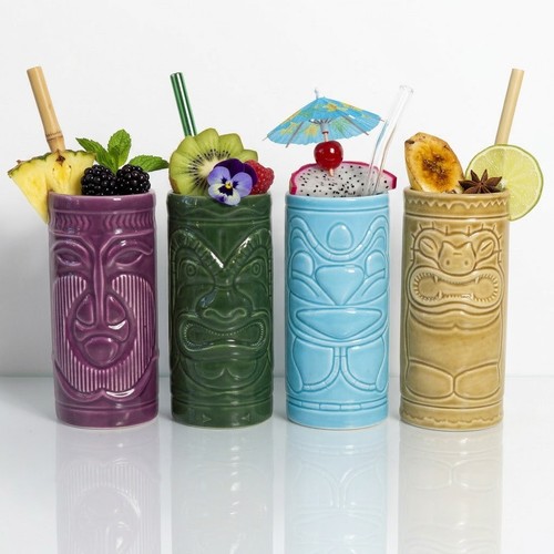 Tiki cocktail mugs set 4 - mugs, of