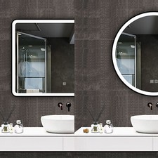 Black Framed Bathroom Mirror with Led Lights  Dimmable 3 Colours Anti-fog  Wall