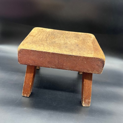 Vintage wooden footstool - vintage,