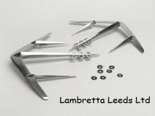 CASA LAMBRETTA SX 200 - POLISHED SIDE PANEL FLASHES. SX200 PANEL BADGES. NEW