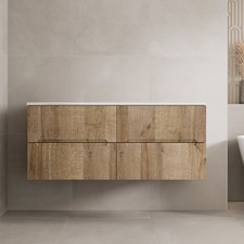 1200mm Oak White Marble Vanity