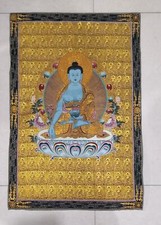 36" Tibet Tibetan Cloth Silk Buddhism Medicine Buddha Tangka Thangka Mural 112