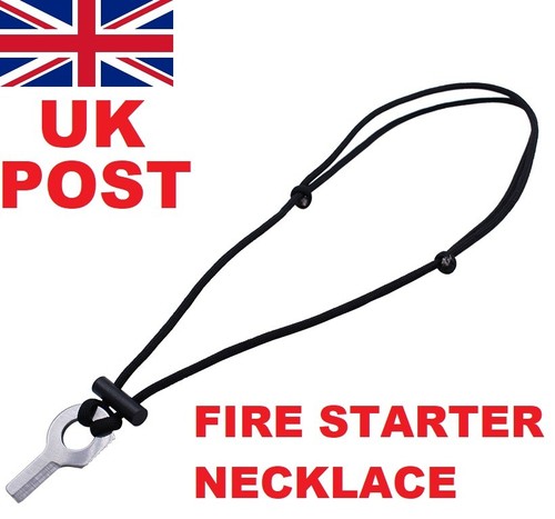 Flint steel necklace paracord - necklace,