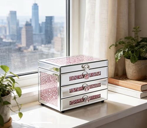 Glass jewellery box with - jewellery,