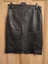 Firenze Leather Skirt Size 12 Black Waist 29 Length 22