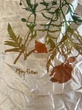 Silk screen hand Stitched Poppy Print Scarf Mary Potter Princess Margaret Int