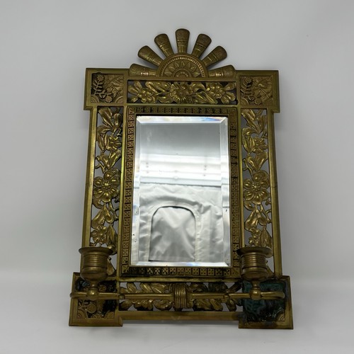 Vintage brass mirror wall - mirror,