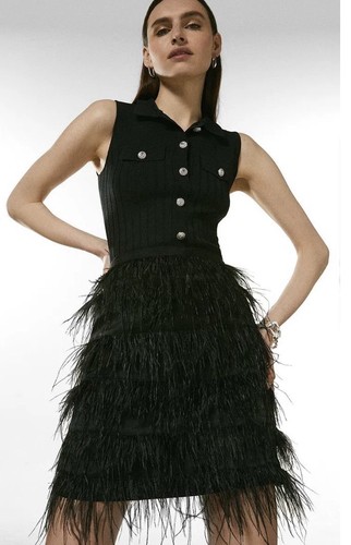 Karen millen black feather - karen,
