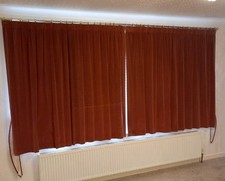 Vintage Cotton Velvet Curtains  Rose Pink Pencil Pleat  Fully Lined  & Tiebacks