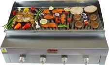 COMMERCIAL 4 BURNER CHARCOAL GRILL FULL GRIDDLE GAS CHAR GRILL SEEKH KEBAB GRILL
