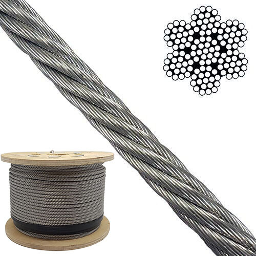 6mm 7x19 galvanised steel wire - 7x19,
