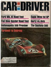 June 1967 issue of Car and Driver Magazine Fiat Dino Spyder