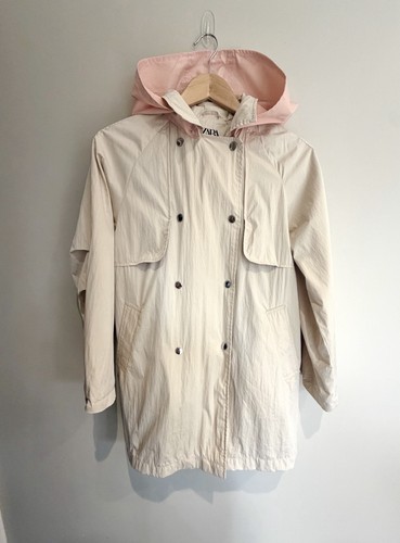 Zara girls beige pink hooded - pink,