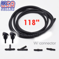 2M W/Connector Windshield Wiper Washer Nozzle Hose Kit Universal Fluid Tube Pipe