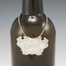 Sterling Silver Port Wine Decanter Label Birmingham 1858