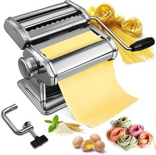 DIY PASTA MAKER SPAGHETTY ROLLER LASAGNE CUTTER MACHINE NOODLE PRESS 9 SETTINGS
