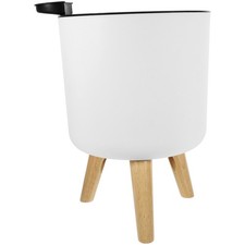 Flower Pot Flower Planter Plant Container with Wooden Base for Indoor Plant