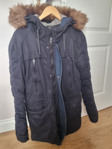 Zara men coat with denim - coat, trim