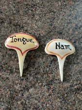 Toni Raymond Sandwich Markers x 2 Tongue & Ham Vintage Retro British
