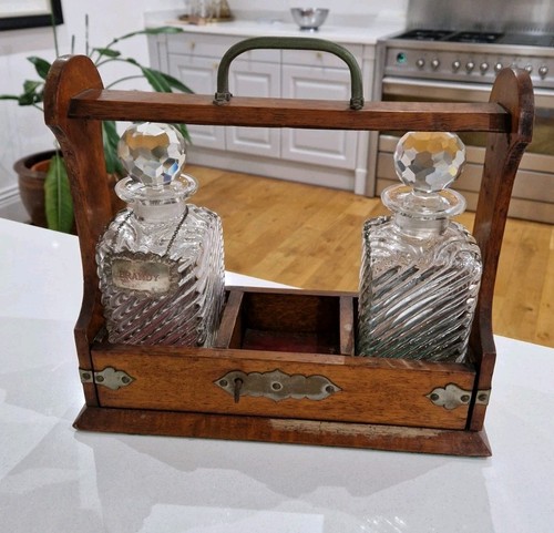 Antique oak tantalus stand - oak,