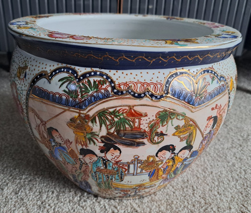 Large vintage chinese - vintage, koi