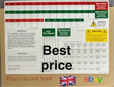 Consumer Unit Fuse Board Label Sheet Stickers MK Wylex BG Hager Fusebox