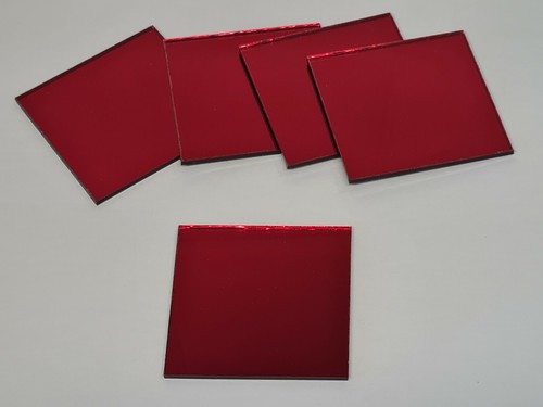 Pieces ruby red glass - red,