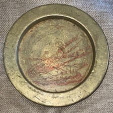 VINTAGE ROUND SCALE WEIGHT  2 lb AVERY BRASS WEIGHTS & MEASURE STAMP 