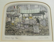 Framed Ltd Ed Graham Clarke Etching "Fresco Oggi"(24/400) - 14 3/8" x 13 3/4"