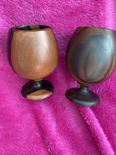 Wooden  Small Ornament Brandy Goblet  X 2