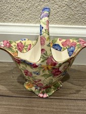 Royal Winton Grimwades Sweet Pea Chintz Floral Posy Basket Vintage Collectible