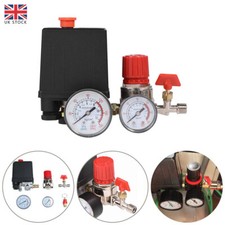 220V Air Compressor Pressure Control Valve With Manifold Regulator Gauge Switch