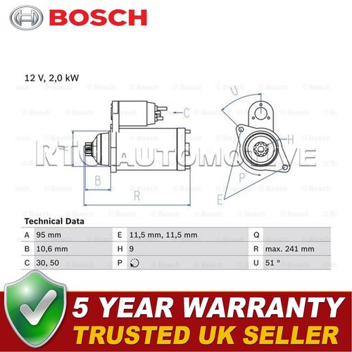 Bosch starter motor fits - starter,
